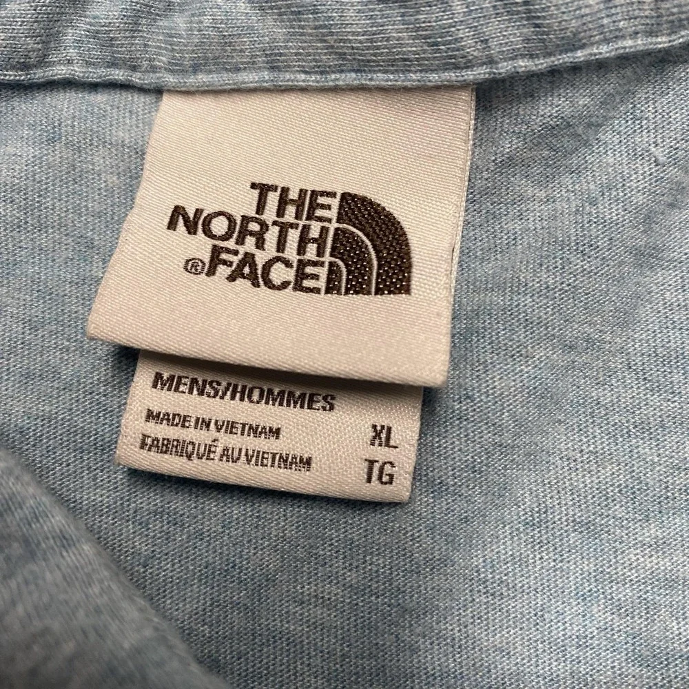 The North Face Polo Shirt Mens XL Blue Cotton Lyocell Logo Short Sleeve Casual